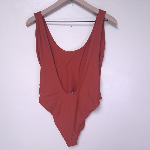 Aerie Super Scoop One Piece Cheeky Swimsuit Rust Red Womens XL Swim Suit Sexy - Picture 4 of 5